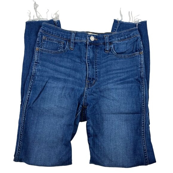 Madewell Tall 10" High-Rise Roadtripper Jeans in Waterford Wash Size T28 Raw Hem - Picture 2 of 16